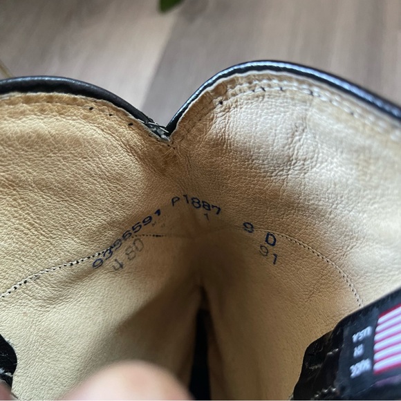 Dan Post Black Leather Western Cowboy Boots — W10 / M9D — Made in USA - Picture 9 of 14